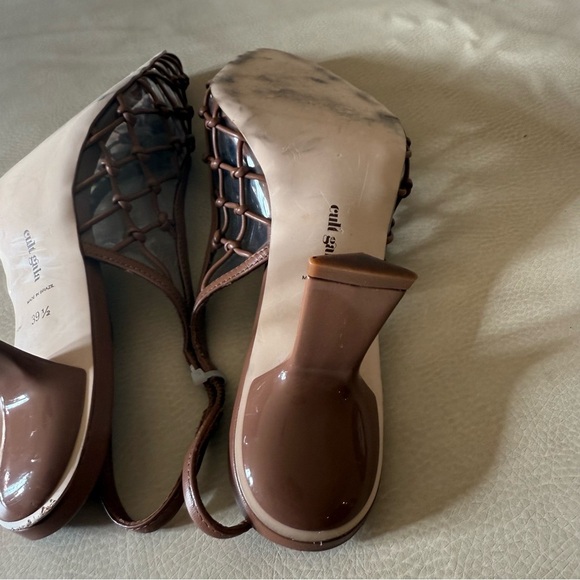 CULT GAIA
Soray 75 Knotted Leather And Pvc Slingback Pumps - Picture 12 of 14